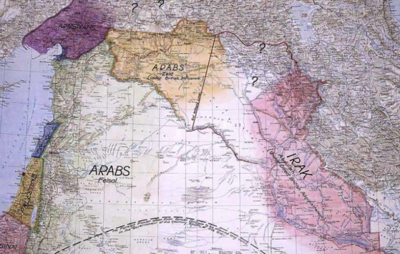 خريطة لورنس، 1918. المصدر: 